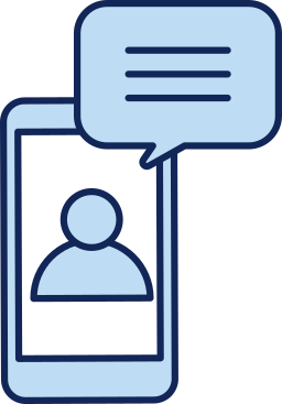 Envoi d'un SMS via un smartphone.